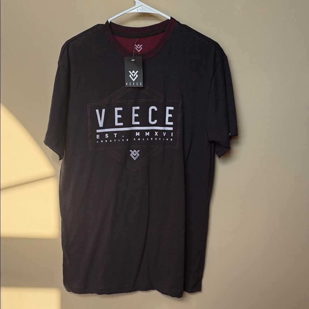 Veece Black Graphic Tee for Men